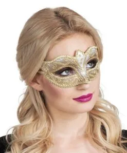 Oogmasker Venice Felina Goud