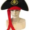 Piraten Hoed Fluweel + Doodshoofd En Lint