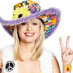 Retro Hoed Flower Power
