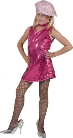 Fuchsia Glitterjurkje