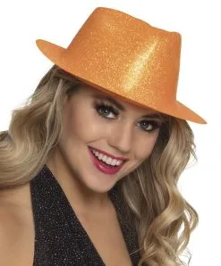 Hoed Sparkle Neon Oranje