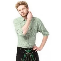 100% Katoenen Oktoberfest Overhemd Groen