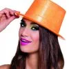Hoge Hoed Glitter Neon Oranje